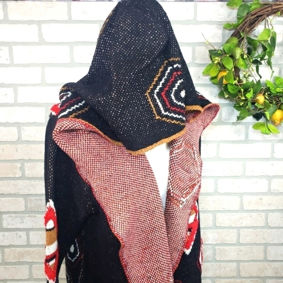 MAXSPORT Aztec Boho Mid Length Knitted Sweater Cardigan Size M - Picture 9 of 12